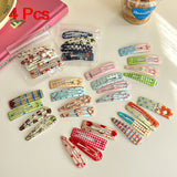 Daiiibabyyy  4 Ladies' Hair Clips Set Korean Polka Dot Dopamine Cute Kawaii Sweet Hair Clips Fashion Versatile Hair Accessories For Children