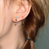 Daiiibabyyy  Mint Green Waterdrop Hoop Earrings for Women Exquisite Sweet Asymmetrical Zircon Drop Earrings Casual Versatile Jewelry Gift New