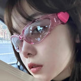 DAIIIBABYYY  -  Retro Y2K Style Oval Sunglasses for Women Fashion Heart Sports Goggles Popular Pink Cat Eye Sun Glasses Ladies Gafas De Sol