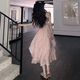 DAIIIBABYYY  -  Fashion Korean Style Party Dress Tighten The Waist 2024 Spring Summer New Dress Vintage Elegant Princess A Line Dress