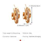 Daiiibabyyy  Simple Fashion C Shape Zircon Earrings for Women Three-Layer Circle Earring Everyday&Formal Party Jewelry Gifts