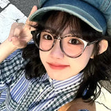 DAIIIBABYYY  -  2025 New Korean Fashion Kawaii Glasses Frame Women Optical Harajuku Cute Eyeglasses Frames Y2k Korean Cat Eyewear Fake Glasses