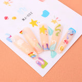 Daiiibabyyy Silver Heart Stars Nail Sticker 5D Realistic Glitter Shiny Pentagram Y2K Style Self Adheisve Charms Decals Nail Art Decoration