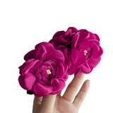Daiiibabyyy  11pcs "Rose Mist" French Peony Flower Banana Clips - Lazy Hair Accessories, Holiday Ponytail Claws for Womeng
