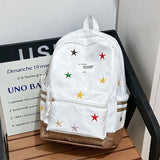 Daiiibabyyy  Star Embroidery Schoolmochila Lightweighte Casual Bag Student Backpack Cute Ins Sac Femme Large Capacity Bags for Woman