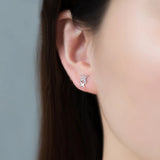 Daiiibabyyy 100% 925 Sterling Silver Small Stud Earring for Women Girl Gift Moon Star Flower Heart Love Crown Jewelry Wholesale