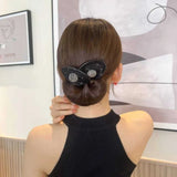 DAIIIBABYYY  -  Magic Twisted Hair Style Hair Band Women Net Yarn Bow Black Donuts Bud Head Band Headband Korean Fashion Simple Hair Accessories