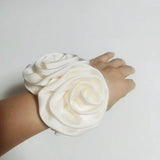 DAIIIBABYYY  -  Satin Scrunchies Women 2 rose Hair Bands Elastic Rubber Bands Back Ponytail Cute Summer Headwear Women's Hair Accessories