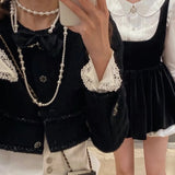 Daiiibabyyy Vintage Long Pearl Necklace for Women Elegant Artificial Simulated Pearls Dress Necklaces Sweater Chain Wedding Party Jewelry