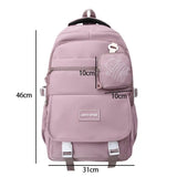Daiiibabyyy  New Portable Backpack Large Capacity with Wallet School Bag Lightweight Casual Shoulder Bag