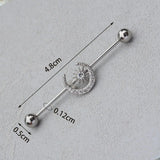 DAIIIBABYYY  -  1PC Industrial Piercing Barbells Jewelry Stainless Steel CZ Heart Ball Pearl Cartilage Helix Earring Body Piercing for Women Men
