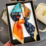 DAIIIBABYYY  -  New Silk Square Scarf Women Luxury Floral Print Kerchief Soft Satin Hairband Hands Bag Ribbon Foulard Hijab Neckerchief Headband