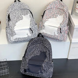 Daiiibabyyy  Letter Cat Print Mochilas Mujer University Student Mochila Large Capacity Bag Ins Casual Backpack Graffiti Bolsa Feminina