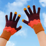 Daiiibabyyy  1 Pairs Ladies' Mittens Korean New Flower Kawaii Sweet Cute Versatile Knitted Gloves Thickened Velvet Warm Soft  Gloves For Girl