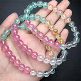 DAIIIBABYYY  -  7.5MM Natural Colored Topaz Bracelet Jewelry For Woman Men Healing Fengshui Stretch Fashion Gift 1PCS