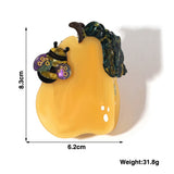 Daiiibabyyy  Y2K Cartoon Bee Pear Pattern Hairpin For Women Niche Creative Color Matching Fruit Dopamine Versatile Shark Clip Summer