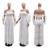 Daiiibabyyy  Elegant Jumpsuits & Rompers for Woman 2025 New Summer Off the Shoulder Wide Leg Loose Fashion Birthday Party Overalls Outfits
