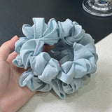 Daiiibabyyy  1PC Light Blue Chiffon Hair Scrunchies Set, Soft And Elegant Hair Ties, Fashionable Hair Accessories For Women