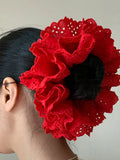Daiiibabyyy  Large Elastic Hair Bands Rubber Bands Headwear 20cm Women Lace Scrunchies Ponytail Holders Tie Hair Hoop Large Plaid Scrunchy
