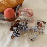 Daiiibabyyy  1 Pcs Women's Hair Grabs Cartoon Teddy Bear Bow Cute Kawaii Hair Claws Fashionable Sweet Versatile Hair Accessories For Girl