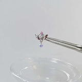 DAIIIBABYYY  -  1piece Helix Piercing Earring Stud Traugs Sleeper CZ Earring Angle Wing Korea Conch Piercing Screw Y2k  Body Jewelry Decoration
