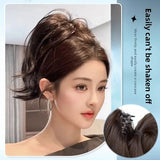 DAIIIBABYYY  -  High Top Ponytail Hair Extension Mermaid Curl Short Tail Clip on Fake Hair for Women Asian Fiber Tail Hair Extensions