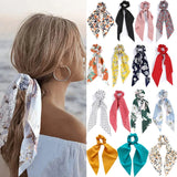 Daiiibabyyy  Hair Scarf Hair Scrunchies Chiffon Floral Scrunchie Hair Bands Ponytail Holder Scrunchy Ties Vintage Accessories for Women Girls