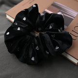 DAIIIBABYYY  -  Fashion Winter Headwear Black Velet curled edge Scrunchies for Hair Lady Elegant Hair Ties Elastic Hair  Bands Hair Accessories