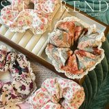 DAIIIBABYYY  -  French Fashion Floral Lace Velet Hair Scrunchies for Girls and Women Handmade Hair Loop
