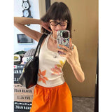 DAIIIBABYYY  -  Print Tank Tops Women Clothes Sleeveless Tshirts Streetwear Korean Fashion Floral Summer Tops Y2k Chic Tanks Vest