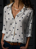 DAIIIBABYYY  -  Women Blouses&Shirts Heart Print Tops New Fashion Long Sleeves Buttoned Loose Casual Female Clothing Office Commute