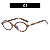 Daiiibabyyy  Oval Small Frame Retro Female Korean Plain Glasses Anti-blue Light Eyeglasses Eye Protection Ladies Optical Spectacle Eyeglass