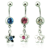 Daiiibabyyy  Egirl Body Piercing Blue Crystal Star Belly Button Rings Cute Korean Fashion Navel Piercing Sexy Accessories Y2K Body Jewelry