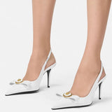 Daiiibabyyy  Handmade Slim Heel High Heels Women Size 32-45 French Style Pointed Toe Bow Low Cut Boutique Shoes Summer