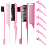 Daiiibabyyy  12-Piece Set of Three-Row Detangling Combs, Steel Needle Long Tail Combs, Eyebrow Brushes, Highlighting Combs, Hair Styling Tools for Creating Hairstyles