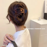 Daiiibabyyy Korean Solid Color Frosted Hair Claw Simple Elegant Acrylic Hair Clips Hairpins Barrette Headwear Women Girls Hair Accessories