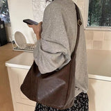 Daiiibabyyy Maillard Retro Crossbody Bag Women's 2023 New Trendy Korean Tote Bag Versatile Large Capacity Shoulder Bag aesthetic freshing
