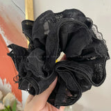 Daiiibabyyy Fashion Lace Chiffon Oversized Scrunchie Hair Tie High Quality Korean Temperament Luxury Hair Band Female Hair Accessories