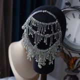 Daiiibabyyy  Fashion Rhinestone Hair Band Headgear High Sense Rear Area Bridal Wedding Hair Accessories