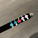 Daiiibabyyy  Colorful Mushroom Bead Ring New Elastic Rope Design Cute Playful Women Dopamine Finger Ring Trendy Contrast Color Party Jewelry