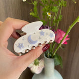 Daiiibabyyy  Blue Butterfly Hair Claw Clips for Women Medium Acrylic Jaw Clips Romantic Floral Moon Rhinestone Hair Accessories Elegant Gift