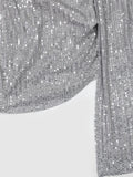 Daiiibabyyy  Solid Spliced Appliques Slimming Folds Dresses for Women Strapless Backless Sleeveless High Waist Sequins Dress Female New