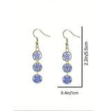 Daiiibabyyy  Blue Forget Me Not Flower Tassel Earrings Handmade Eternal Flower Earring Jewelry Mother's Day Valentine's Day Gifts