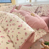 DAIIIBABYYY  -  Bedding Class A All Cotton Face Mask Dormitory Skin friendly Fresh Bed Sheet and Quilt Cover Pure Cotton Four piece Set Three