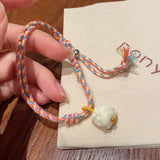 DAIIIBABYYY  -  Chinese Style Lion Hand Woven Bracelets Comfortable Colorful Rope Stackable Wrist Chain Elegant Braide Bangle Adjustable Jewelry