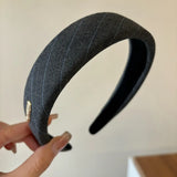 Daiiibabyyy  Gray Striped Square Scarf Bow Flower Hair Ring Simple Advanced Ladies Elegant Hair Accessories INS Fashion Hair Clip