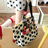 Daiiibabyyy  Polka Dot Print Shoulder Bag Large Capacity Tote Sac Femme Fashion Canvas Bolso Bags for Woman Korean Casual Bolsos Mujer