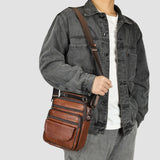 Daiiibabyyy  Men's Large size Genuine Leather Shoulder Bags High quality Tote Fashion Business Man Crossbody Messenger Bag Leather Bags