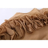DAIIIBABYYY  -  Brown Women Camis Lapel Pleated Lace Vests Solid Retro Applique Sleeveless Fold Korean Fashion Vest Chic Summer Female Tops