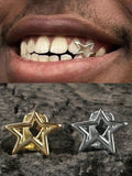 Daiiibabyyy  Hollowed-Out Five-Pointed Star Hip-Hop Style Braces, In A Simple Golden Tone, Are Suitable For Daily Wear By Both Men And Women.